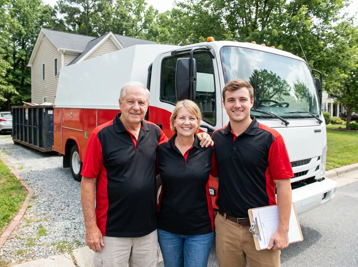 Clear Out Dumpster Rental dumpster rental team in Raleigh, NC